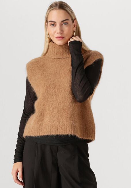 Camelfarbene MSCH COPENHAGEN Pullover MSCHTHIRA SALMIA R VEST - large