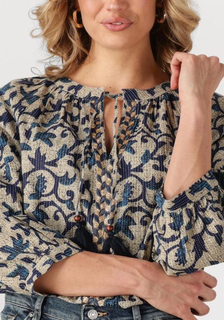 Mehrfarbige/Bunte SUMMUM Blusen 3/4 SLEEVE TOP BLOCK PRINT - large