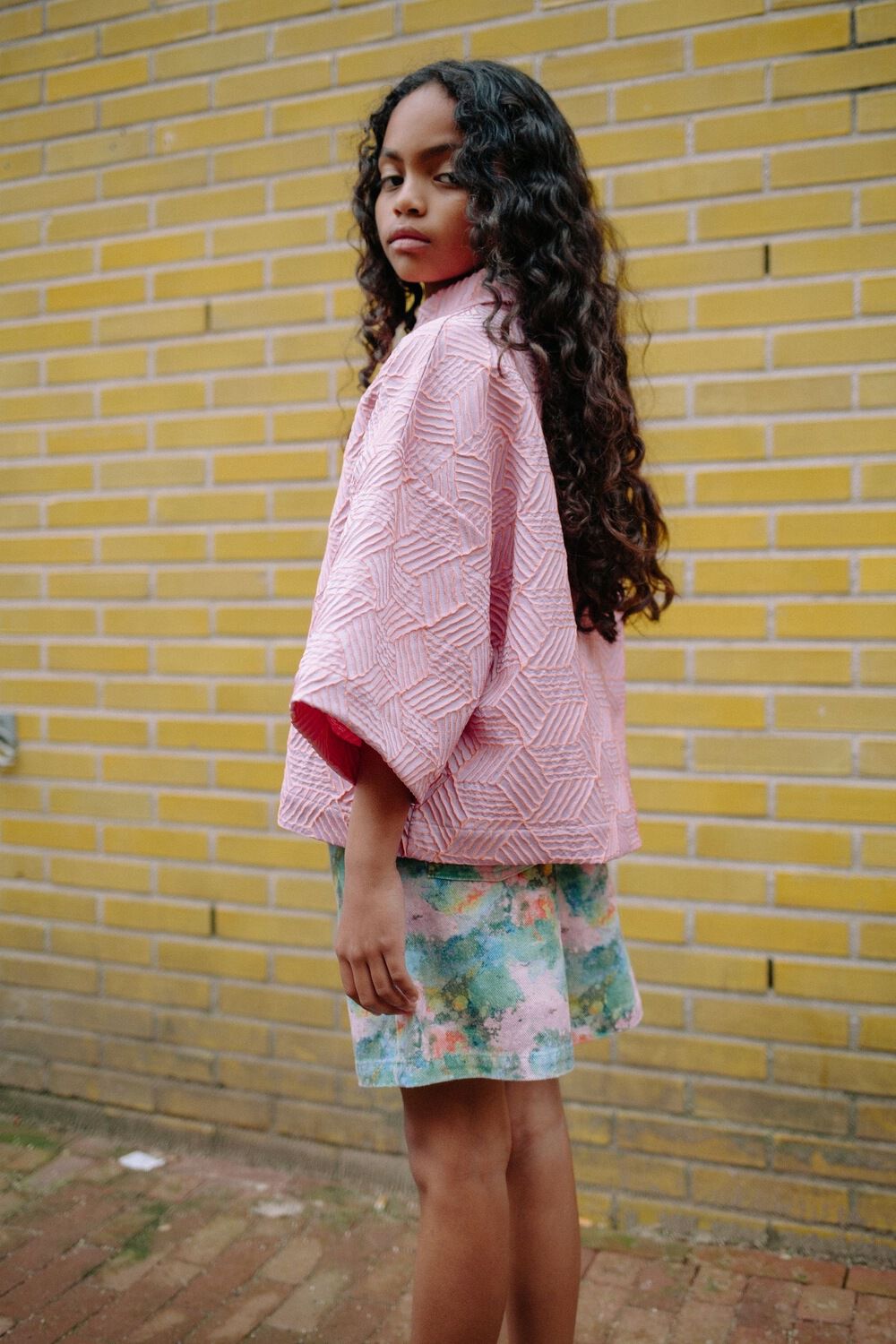 Mehrfarbige/Bunte CALL ME FRANKIE Kurze Hosen SPLASH DENIM SHORTS - large