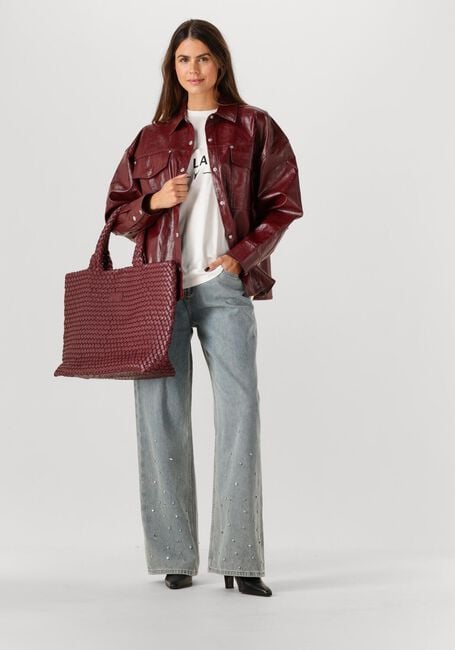 Bordeaux ALIX THE LABEL Blusen FAUX LEATHER BLOUSE - large