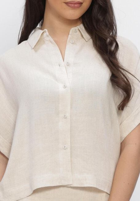 Beige SELECTED WOMEN Blusen SLFVIVA SS CROPPED SUN SHIRT - large