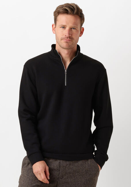Schwarze SELECTED HOMME Sweatshirt SLHEMANUEL SOFT ZIP HIGH NECK SWEAT NOOS - large