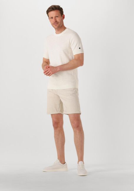 Ecru CAST IRON T-shirt COTTON BLEND SLUB - large
