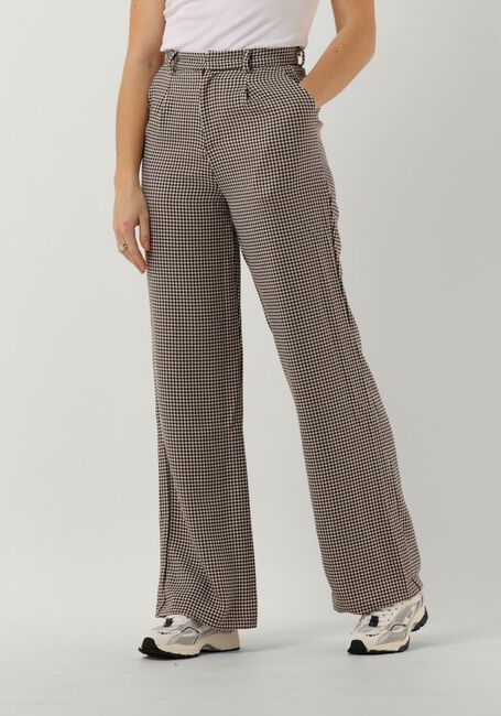 Braune COLOURFUL REBEL Hose RUS JACQUARD DOGTOOTH STRAIGHT PANTS - large
