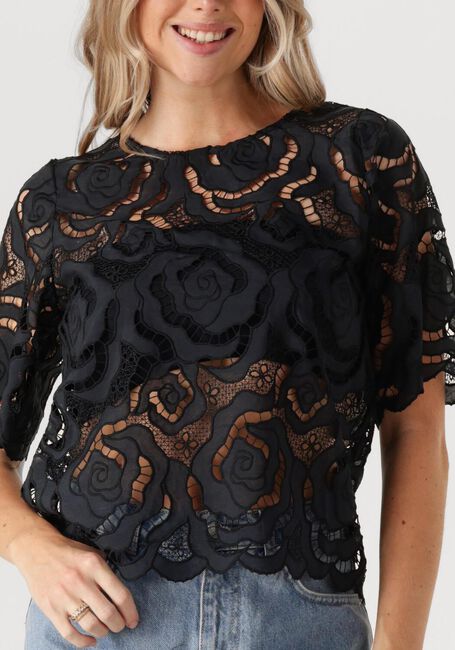 Schwarze NEO NOIR Top TRISHA BIG LACE BLOUSE - large