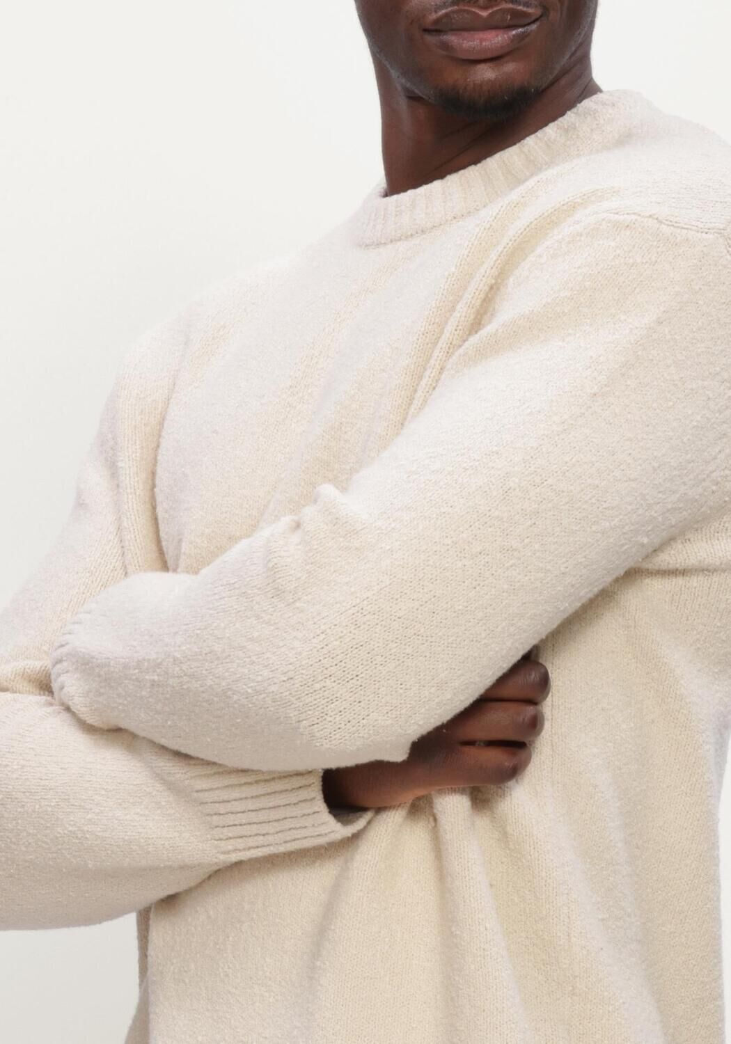 Beige SELECTED MEN Pullover SLHALEX LS KNIT CREW NECK NOOS - large