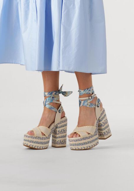 Blaue KURT GEIGER LONDON Sandaletten mit Absatz CHELSEA SCARF PLATFORM - large