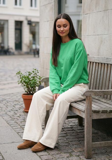 Gr&uuml;ne ALIX THE LABEL Sweatshirt LADIES KNITTED EMBROIDERED A SWEATER - large