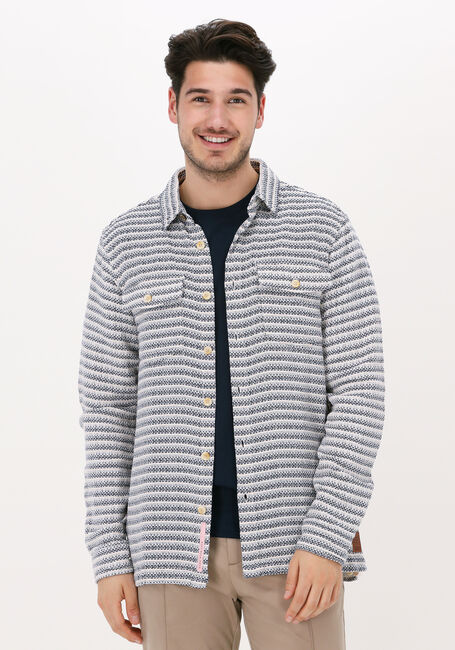 Weiße SCOTCH & SODA Overshirt TEXTURED STRIPED REGULAR FIT O - large