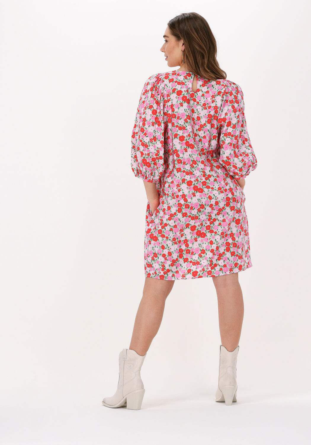 Rote MSCH COPENHAGEN Minikleid KASMIRA LADONNA 3/4 DRESS AOP | Omoda