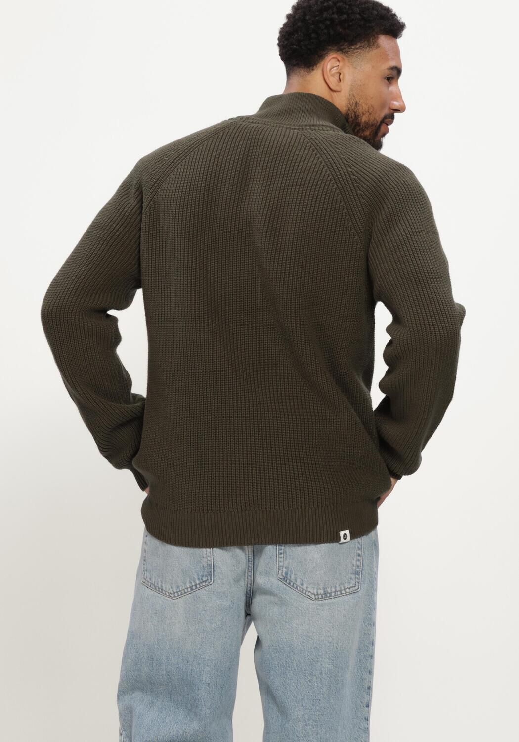 Dunkelgr&uuml;n ANERKJENDT Pullover AKSUNE PATENT HALF ZIP KNIT - large