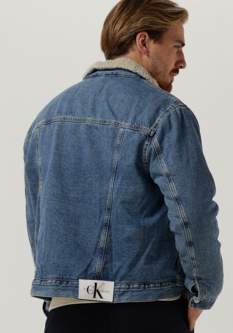 Blaue CALVIN KLEIN Jeansjacke REGULAR 90S SHERPA DENIM JACKET - large