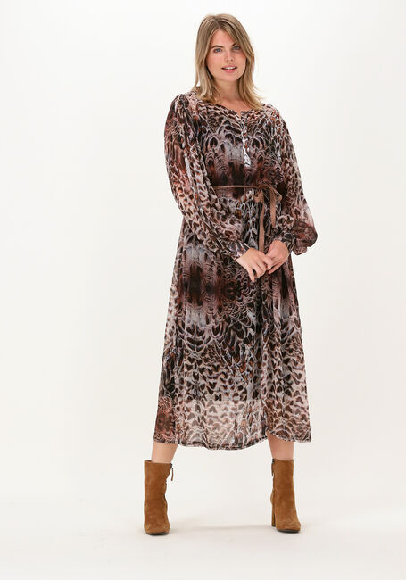 Braune SUMMUM Midikleid DRESS FEATHERS - large