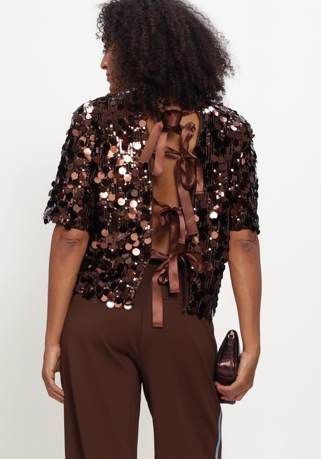 Braune POM AMSTERDAM Top NINA CHOCOLATE BROWN - large