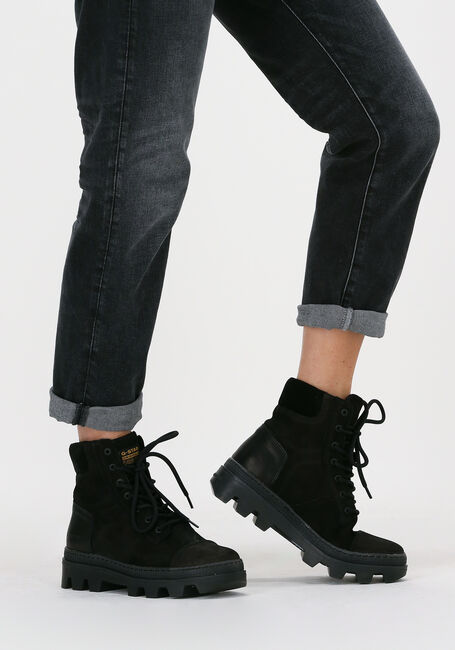 Schwarze G-STAR RAW Schnürboots NOXER HGH TMB LEA W - large