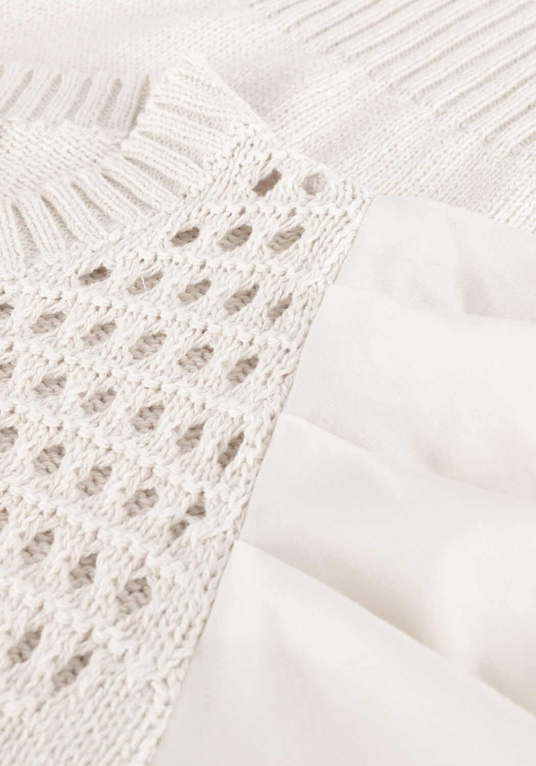 Creme LIU JO Pullover ECS MAGLIA CHIUSA M/L POPELINE - large