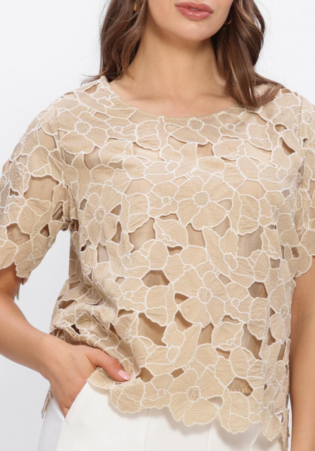 Goldfarbene NUKUS Top OCTAVIA TOP FLOWER - large