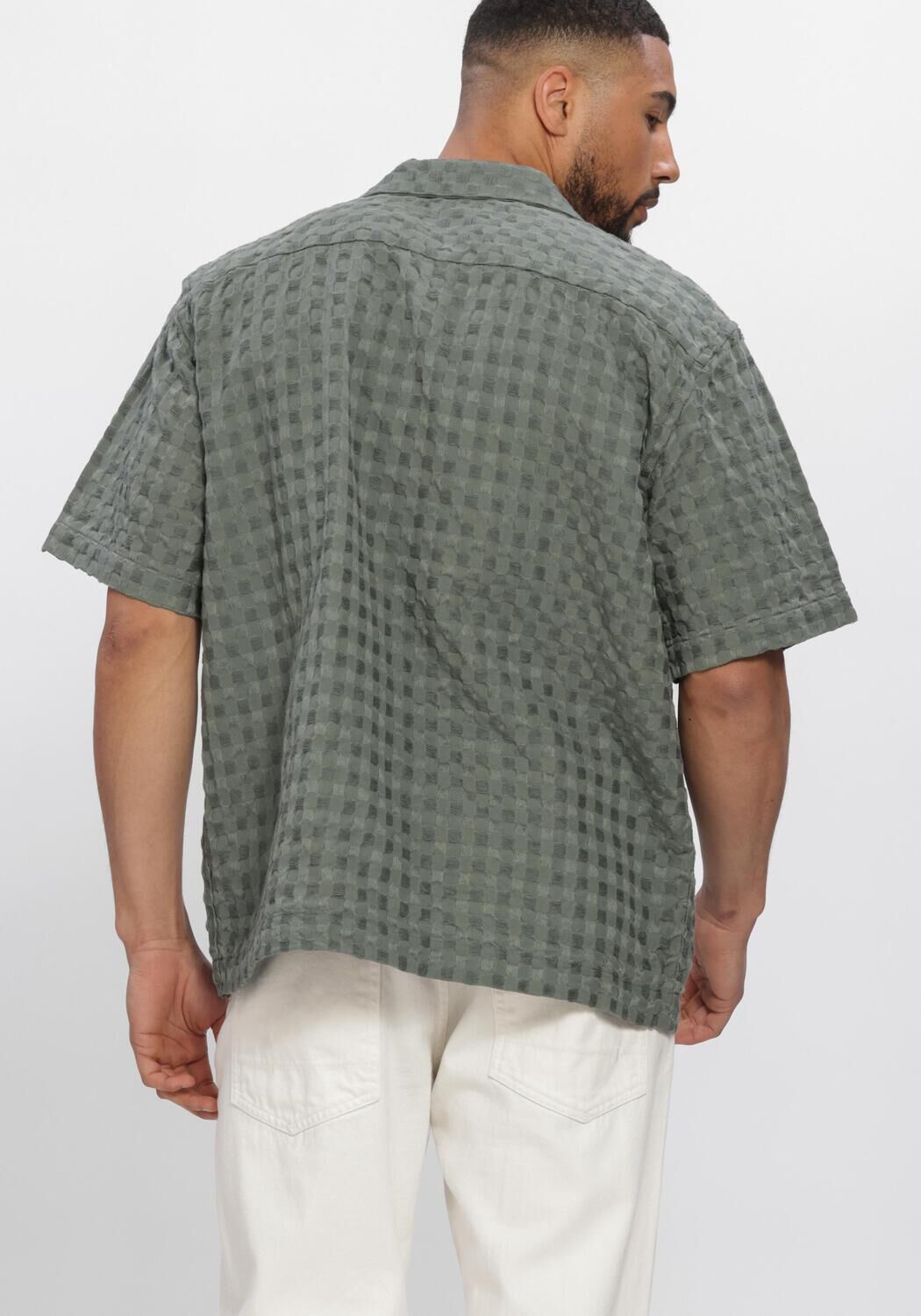 Gr&uuml;ne SELECTED MEN Hemden SLHRLXMONTY TEXTURE SS SHIRT - large