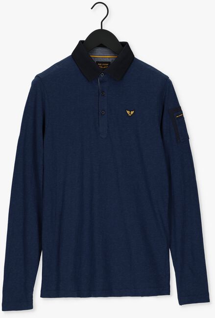 Blaue PME LEGEND Polo-Shirt LONG SLEEVE POLO FINE STRIPE J - large