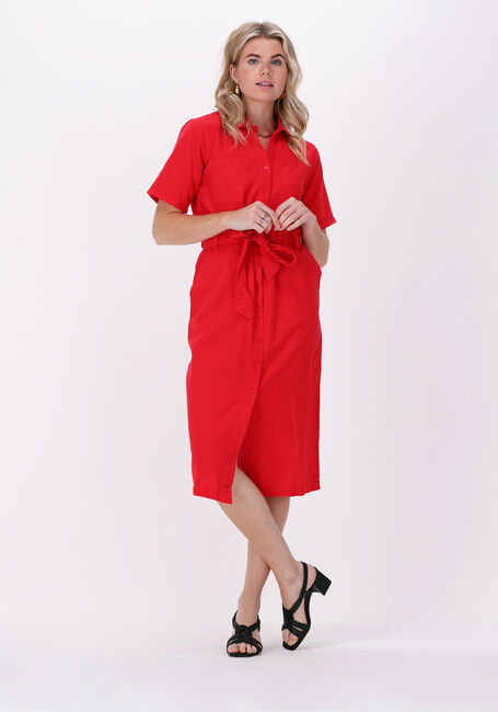 Rote CC HEART Midikleid LINEN SAFARI DRESS - large