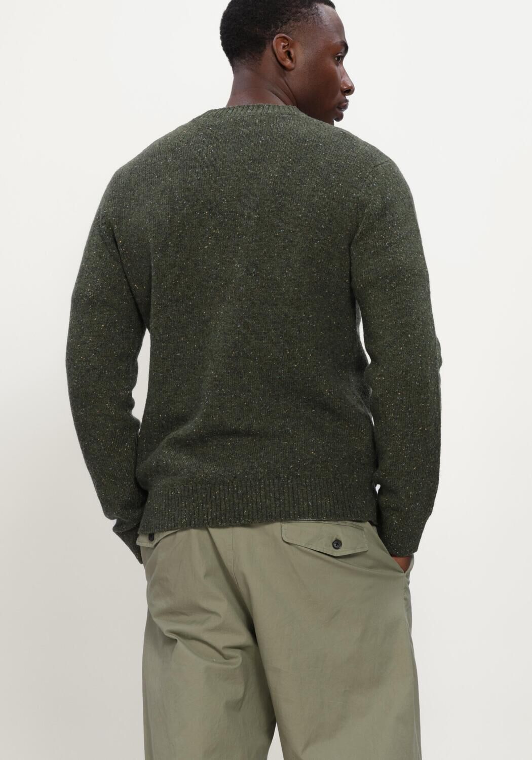 Gr&uuml;ne SELECTED MEN Pullover LMNEIL LS KNIT NEPS CREW NECK - large