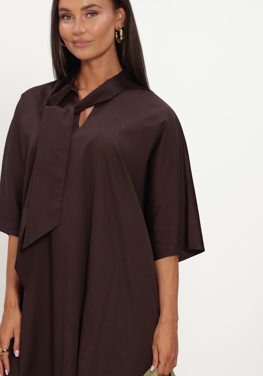Braune Y.A.S. Minikleid YASKAREN 3/4 DRESS - large