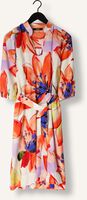 Orangene JANSEN AMSTERDAM Midikleid WBF514 WOVEN PRINT DRESS KNEELENGTH V-NECK 3/4 PUFFED SLEEVE Orangene JANSEN AMSTERDAM Midikleid WBF514 WOVEN PRINT DRESS KNEELENGTH V-NECK 3/4 PUFFED SLEEVE - medium