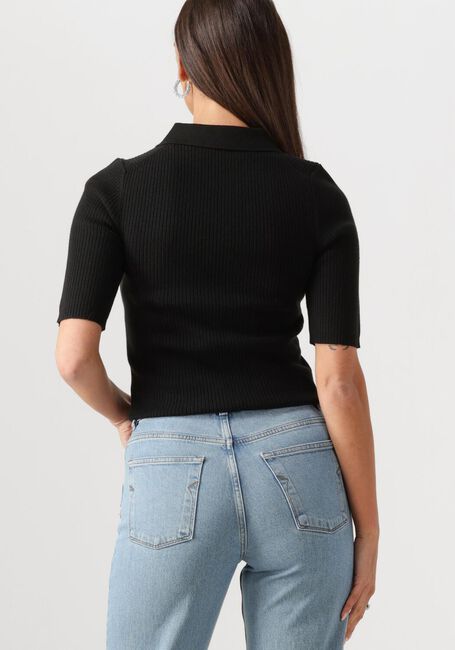 Schwarze SELECTED FEMME Top SLFHELEN 2/4 KNIT COLLAR - large