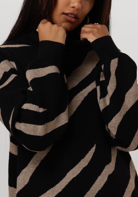 Schwarze OBJECT Minikleid OBJRAY L/S KNIT ROLLNECK DRESS - large