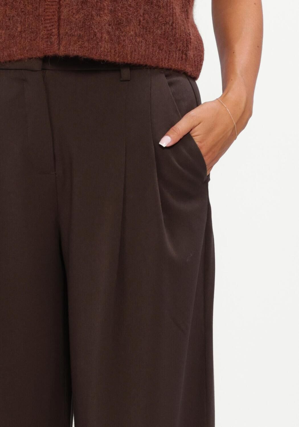 Braune MSCH COPENHAGEN Weite Hose MSCHHENRIKA HW PANTS - large