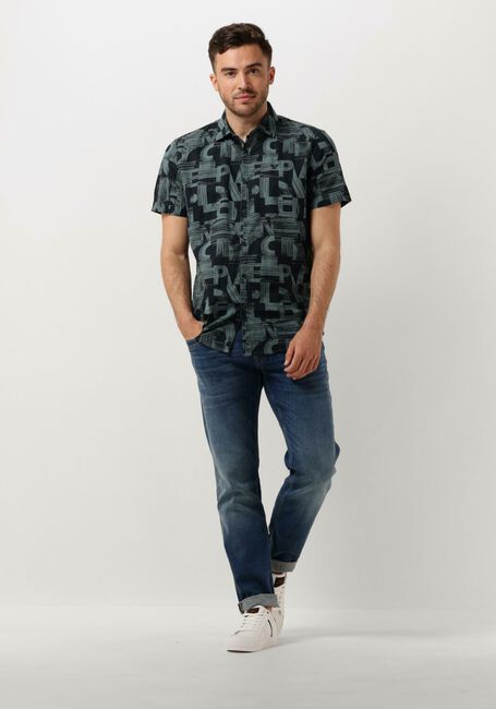 Grüne PME LEGEND Casual-Oberhemd SHORT SLEEVE SHIRT PRINT ON CTN SLUB - large