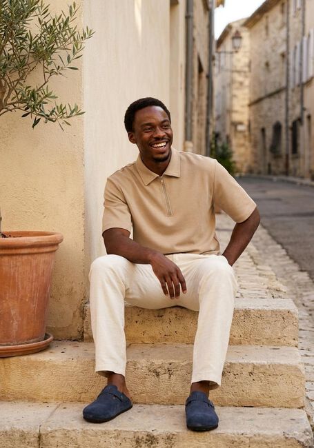 Beige THE GOODPEOPLE Polo-Shirt POST - large