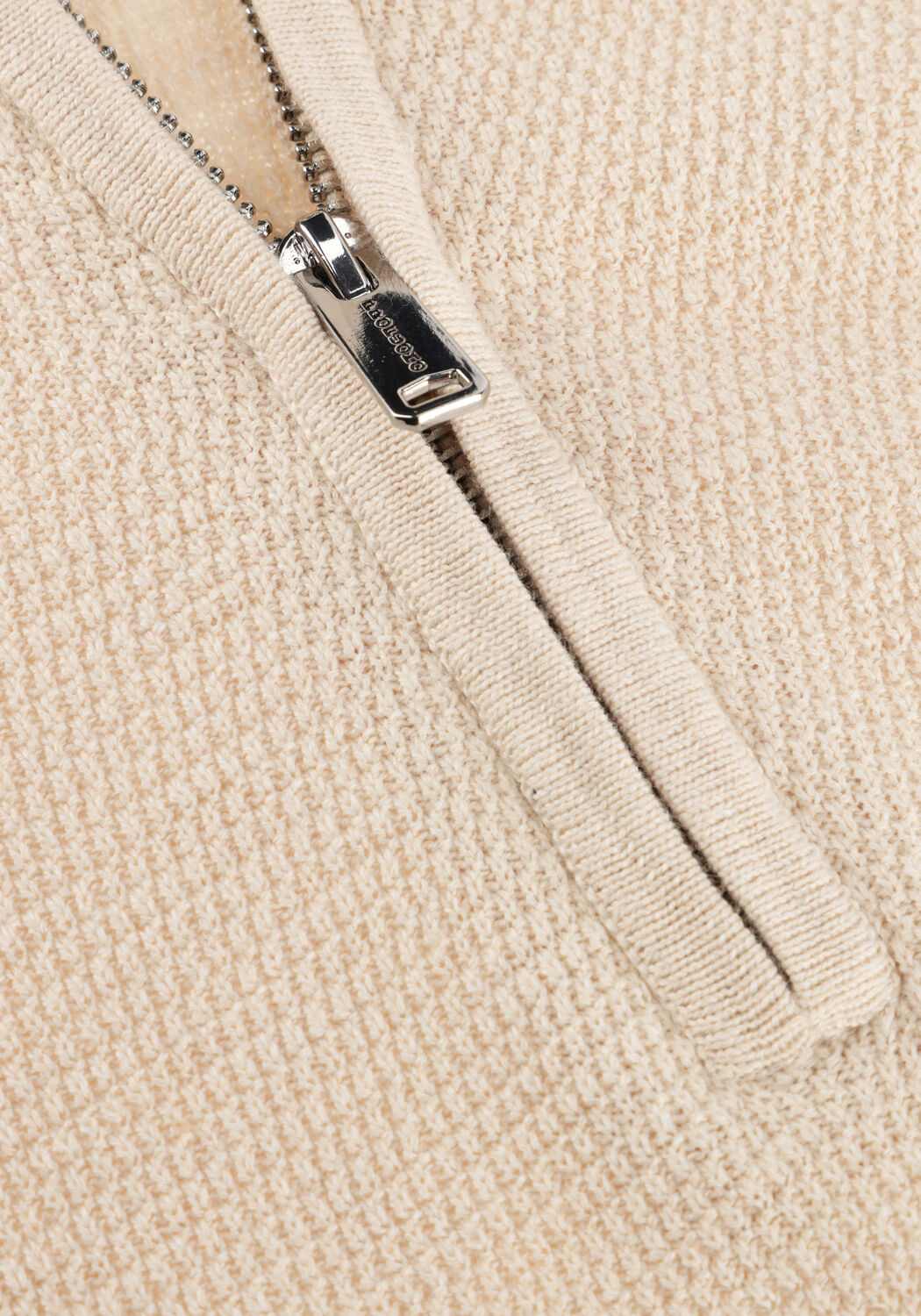Ecru PROFUOMO Pullover PULLOVER HALF ZIP TWINKLE SLUB - large