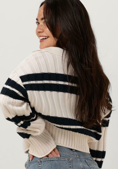 Weiße TOMMY JEANS Pullover TJW BXY CRP STRIPE SWEATER EXT - large