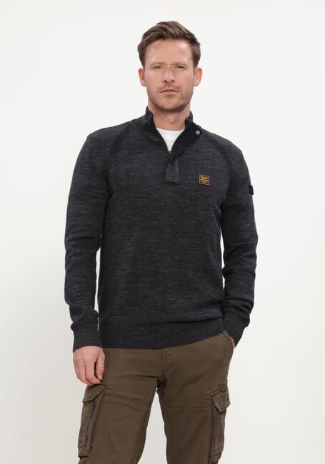 Dunkelgrau PME LEGEND Pullover HALF ZIP COLLAR COTTON RIB - large