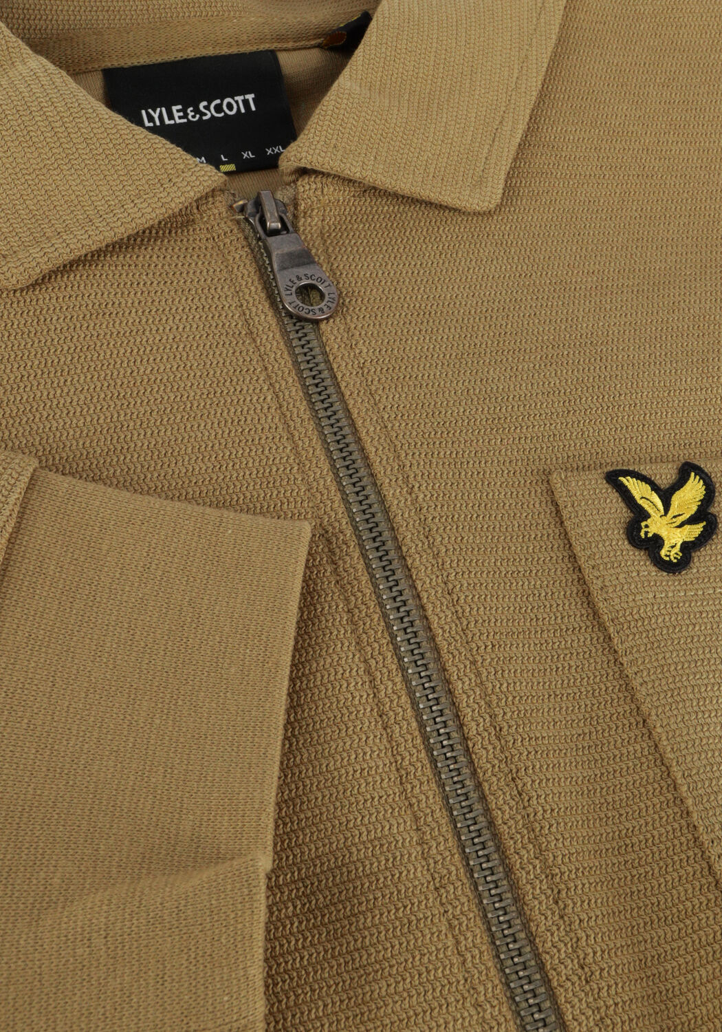 Olive LYLE & SCOTT Sweatshirt CREST TEXTURED QUARTER ZIP - large