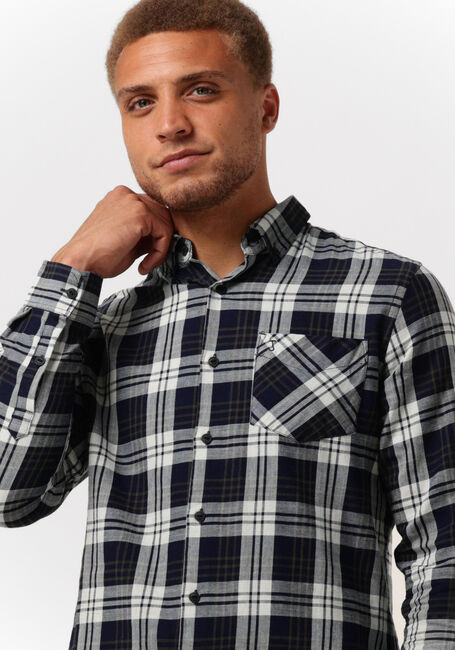 Blaue BUTCHER OF BLUE Casual-Oberhemd ROBBINS MID CHECK SHIRT - large