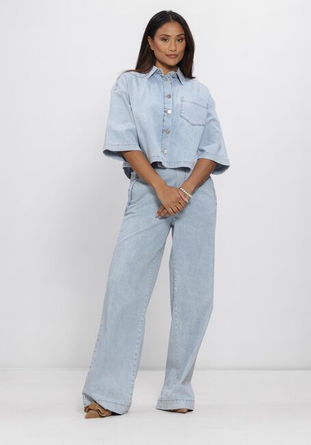 Blaue JANSEN AMSTERDAM Jeansjacke MABEL JASJE LLBD 732 LIGHT DEMIN SHORT SLEEVE WIDE FIT - large