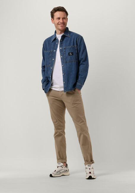 Blaue CALVIN KLEIN Jeansjacke RELAXED LINEAR DENIM SHIRT - large