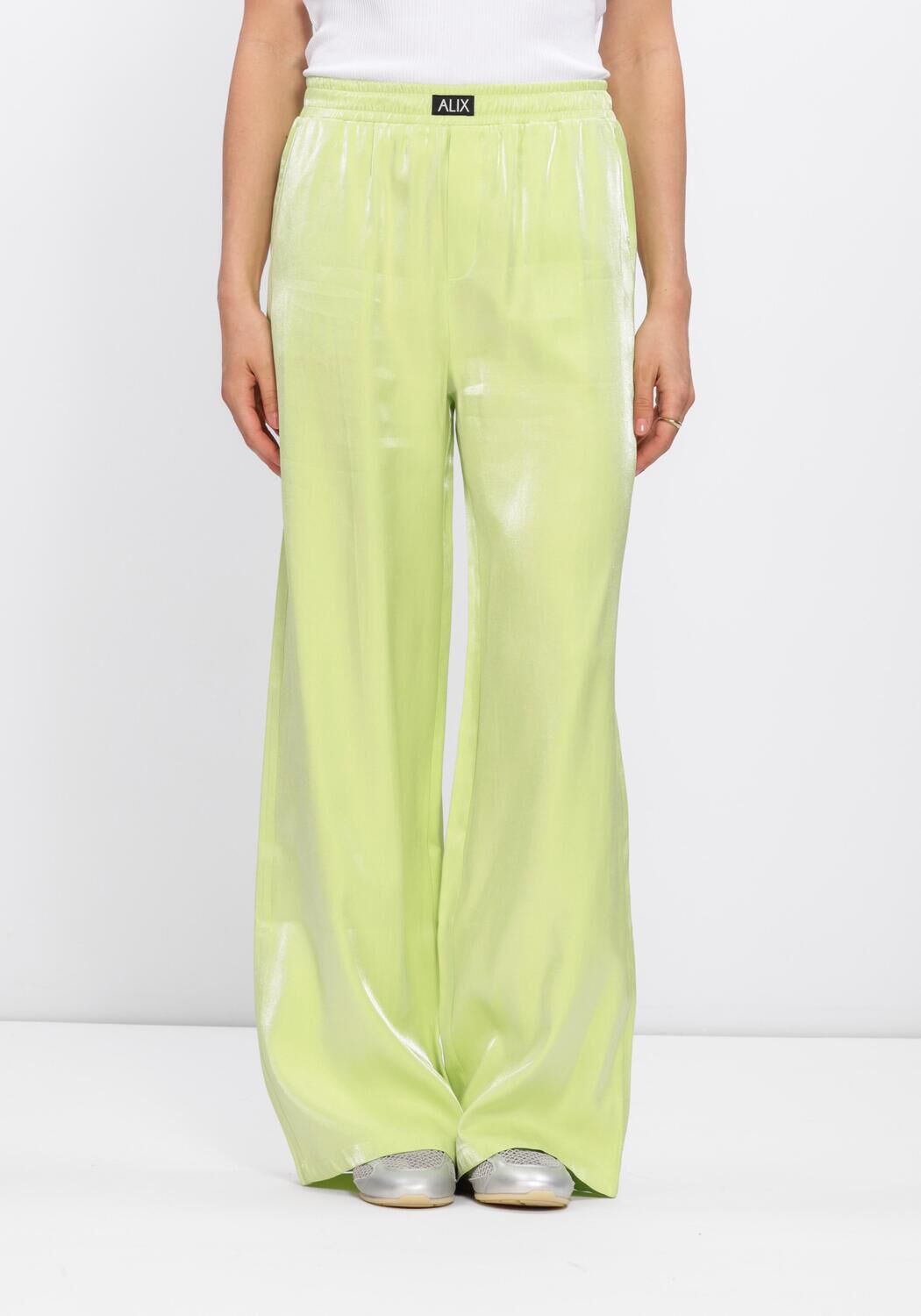 Gelbe ALIX THE LABEL Hosen LADIES WOVEN MIX SHINE PANTS - large