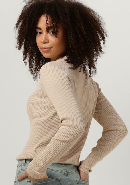 Ecru SELECTED FEMME Polo-Shirt ALLY LS KNIT - large
