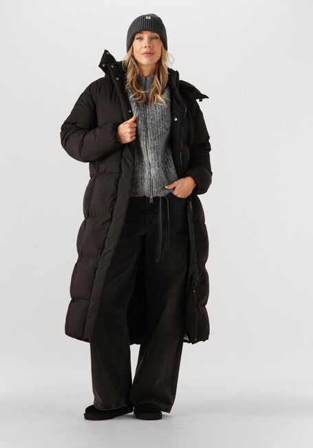 Schwarze TOMMY JEANS Wattierte Jack TJW ALASKA GRID DWN MXI COAT EXT - large