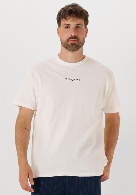Weiße TOMMY JEANS T-shirt TJM RLX LINEAR LOGO TEE - large