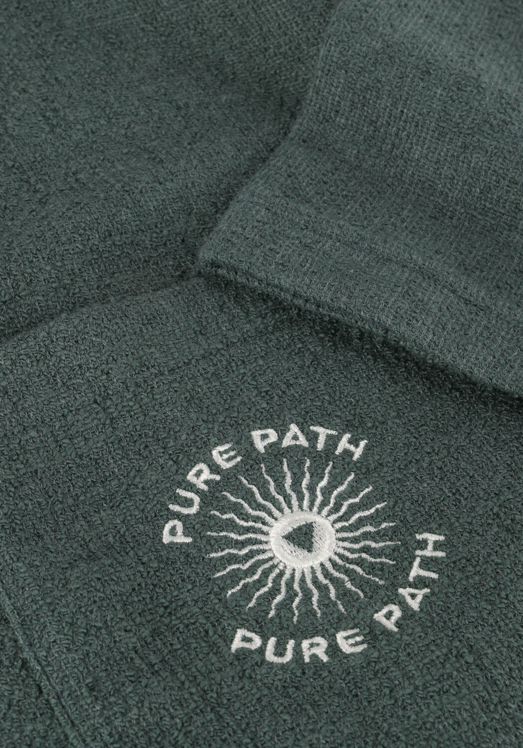 Gr&uuml;ne PURE PATH Casual-Oberhemd STRUCTURED SHORTSLEEVE SHIRT WITH CHEST POCKET AND EMBROIDERY - large