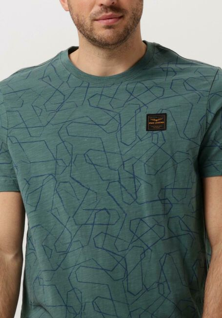 Grüne PME LEGEND T-shirt SHORT SLEEVE R-NECK SLUB JERSEY AOP - large