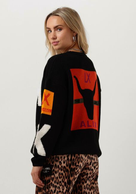 Schwarze ALIX THE LABEL Pullover LADIES KNITTED ART WORK PULLOVER - large