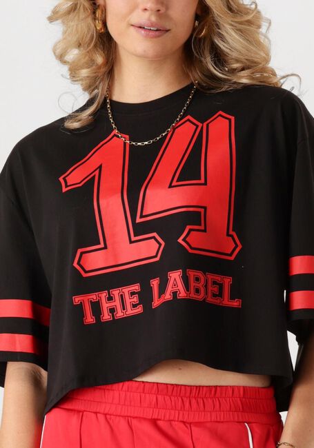 Schwarze ALIX THE LABEL T-shirt LADIES KNITTED CROPPED SPORTS - large