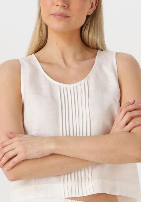Weiße RESORT FINEST Top CROP TOP LINEN - large