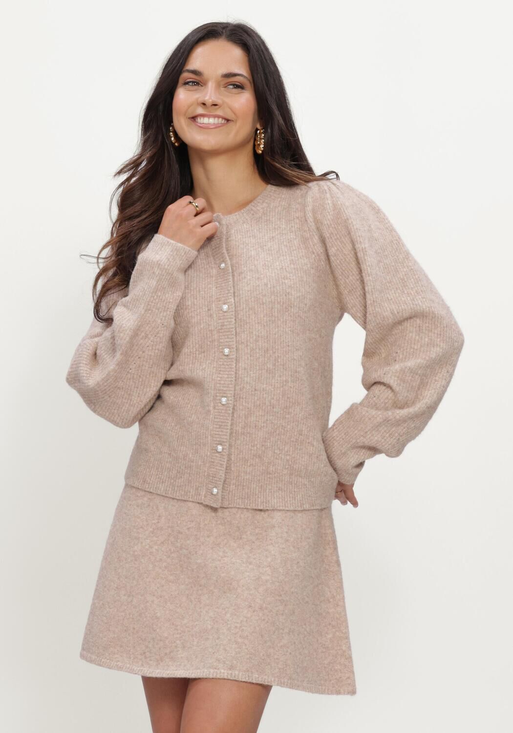 Beige NOTRE-V Strickjacke NV-IGGY - large