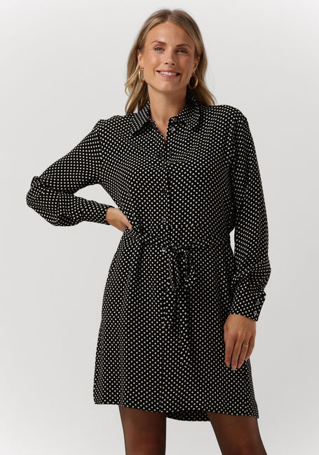Schwarze VANILIA Minikleid DOTTED SHIRT DRESS - large